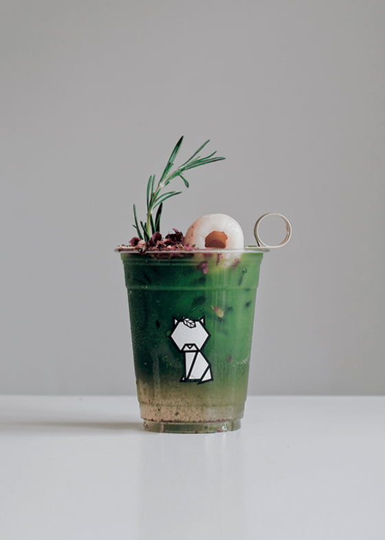 Momotaro Matcha Peach Lychee Rose Mocktail