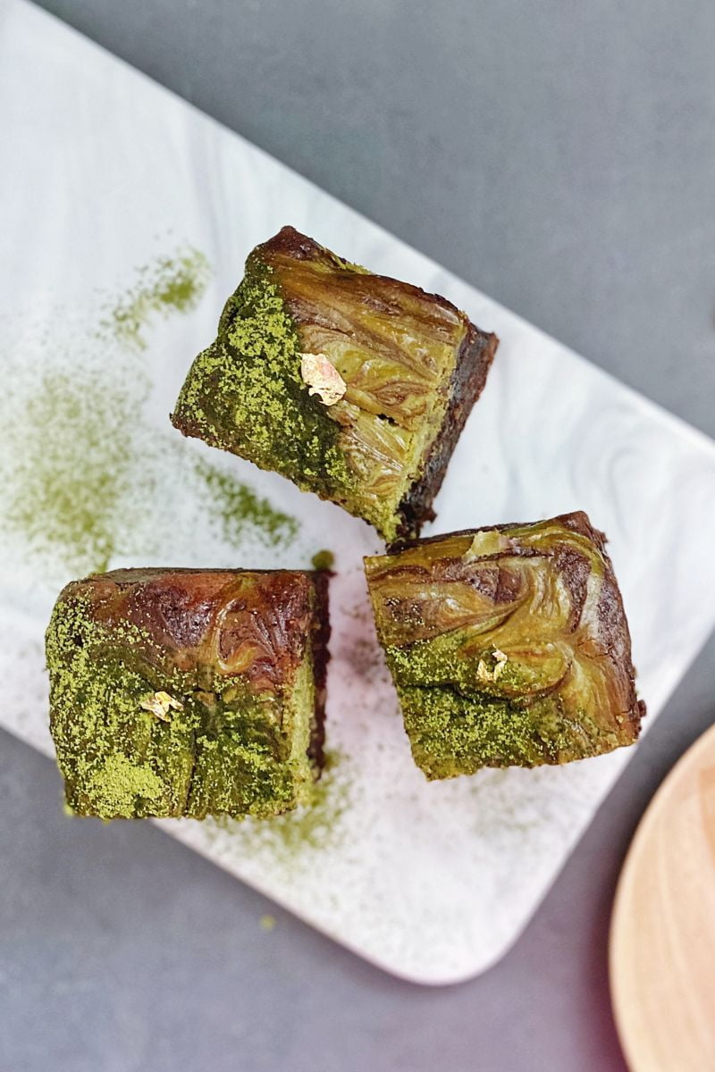 Matcha Cream Cheese Brownies