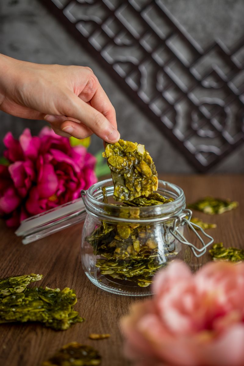 Matcha Florentine Brittle recipe using AJISAI / Matcha powder