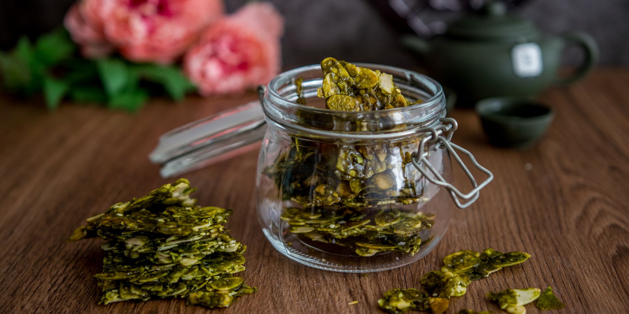 Matcha Florentine Brittle recipe using AJISAI / Matcha powder