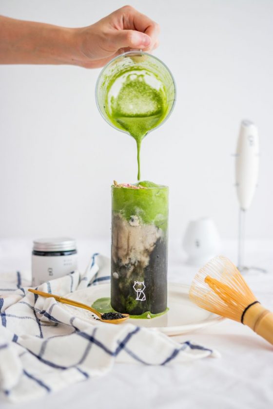 Black Sesame Matcha Latte Niko Neko Matcha